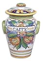 Handmade Bianco Fresco Caffe Canister From Italy