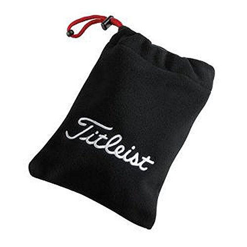 Titleist Fleece Valuables Pouch Black/White/Red Travel Drawstring Bag