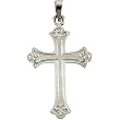 14K White Gold Cross Pendant - 33.00x22.00mm