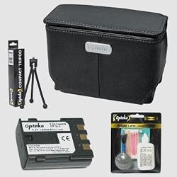 Canon PSC-5000 Semi-Hard Leather Case & Opteka NB-2LH Rechargeable Lithium-ion 1200mAh Battery & Opteka Pro Cleaning Kit & Tabletop Tripod for Canon PowerShot G9 / G7 Digital Camera