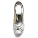 ELEGANTPARK Women High Heel Pumps Closed Toe Rhinestones Satin Evening Prom Wedding Wedges