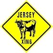 JERSEY CROSSING cow milk farm novelty sign