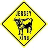 JERSEY CROSSING cow milk farm novelty sign