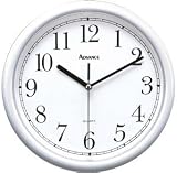 10 WHT Plas Wall Clock