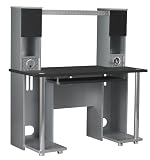 Gamer Desk With USB Hub In Silver Finish By Ameriwood Furniture