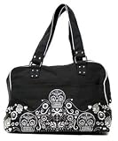Loungefly Day of the Dead Sugar Skull Embroidered Light Black and Silver Purse