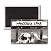St Bernard Dog sits under a road Street sign.. - 3x2 inch Fridge Magnet - large magnetic button - Magnet