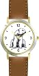 Polar Bear Animal - WATCHBUDDY&reg; DELUXE TWO-TONE THEME WATCH - Arabic Numbers - Brown Leather Strap-Women's Size-Small