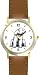 Polar Bear Animal - WATCHBUDDY&reg; DELUXE TWO-TONE THEME WATCH - Arabic Numbers - Brown Leather Strap-Women's Size-Small