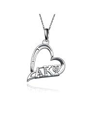 Alpha Kappa Psi Heart Shape Silver Lavalier (AKP-P003)