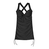 Solid Shirred Bra Cup One Piece/Dress