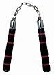 Nunchaku 8" Blk Top/Bot Red Str - Martial Arts - Nunchaku