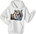 Royal Bengal Tiger Sweatshirt, Awesome Realistic Tiger Design Mens Hooded Sweater, X-Large, Lt Gray