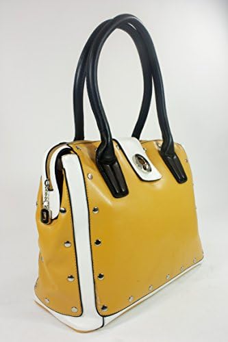 Arcadia Fashion Shoulder Handbag Purse Simple Design with Round Studs (Yellow) JN9806-YL