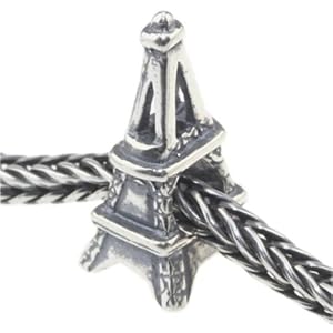 Solid Sterling Silver Paris Eiffel Tower Charm Bead for pandora bracelet