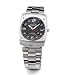 Mens Black Dial Silver Tone Square Face Wrist Watch