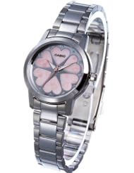 Casio Womens LTP1323D-4A Silver Stainless-Steel Quartz Watch with Pink Dial