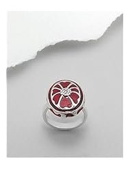 Flower Colored Enamel Ring In 92.5 Sterling Silver