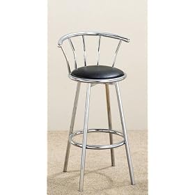 Set of 2 50's Retro Nostalgic Style Black Bar Stools by AtHomeMart