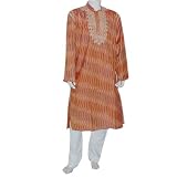 Casual Dress Men Cotton Clothing Embroidered Kurta Pajama Long Sleeve Size L (chgkp037)