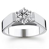Platinum 1.00 Carat Round Cut Solitaire Diamond Ring (G-H ; SI1-2)