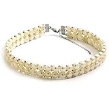 14 + 3 Inch Extension Double Row Cultured Freshwater Pearl Choker Necklace