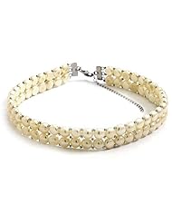 14 + 3 Inch Extension Double Row Cultured Freshwater Pearl Choker Necklace