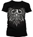 Eagle With Fleur De Lis Shield Juniors Tattoo T-shirt, Old School Eagle Coat Of Arms Tattoo Juniors Tee, Small, White
