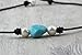 Handmade 9-10mm Freshwater Pearl Turquoise Choker Necklace on Genuine Leather Cord 16