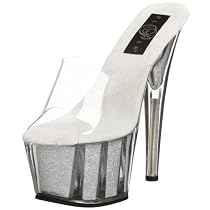 Pleaser Women's Adore-701G,Silver Glitter,5 M