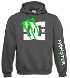 Monster Energy DC Green Claw Hoodie CHARCOAL LARGE