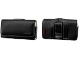 EXECUTIVE PREMIUM HORIZONTAL NOBLE LEATHER SIDE CASE CARRYING POUCH with BELT CLIP for PALM CENTRO 690 - RETAIL PACKAGING