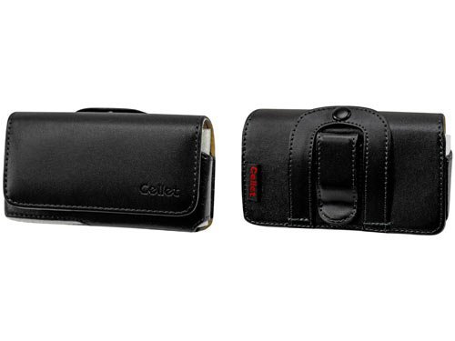 EXECUTIVE PREMIUM HORIZONTAL NOBLE LEATHER SIDE CASE CARRYING POUCH with BELT CLIP for PALM CENTRO 690 - RETAIL PACKAGING