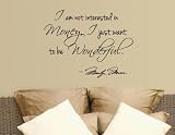 Marilyn Monroe Money Wall Decal Decor Quote Large Nice Sticker