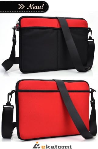 HP Split 13-m000 x2 PC Laptop Case | Universal Messenger Bag - RED & BLACK [Scoop]. Bonus Ekatomi screen cleaner