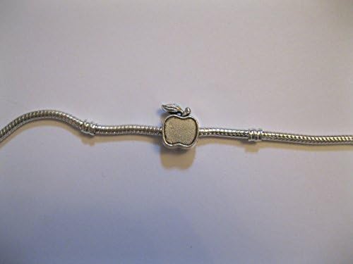 Sweet N Simple Apple Charm Bead Antique Silver