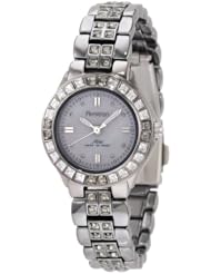 Armitron Womens 75/3689GMDS Swarovski Crystal Accented Ion-Plated Dark Silver-Tone Bracelet Watch