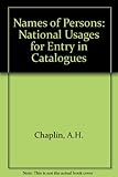 Names of persons : national usages for entry in catalogues