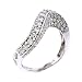 CZ Diamond Sterling Silver Modern Wave Ring