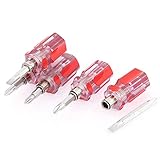 uxcell 双方向ドライバー　2ウェイドライバー　ノンスリップハンドグリップ　磁気チップ　クロームバナジウム鋼　プラスチック　５個入り