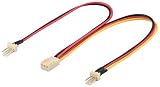 Wentronic 93880 Internes L&uuml;fter-Stromkabel (2x 3pin stecker 3pin buchse) schwarz