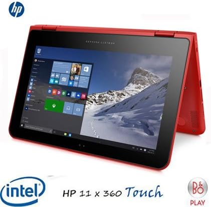 HP Pavilion Touch 11t x360 Ultra-Portable Convertible PC In Red Intel up to 2.16GHz 11.6" HD LED B&amp;O Audio Web Cam WiFi BT (Certified Refurbished)