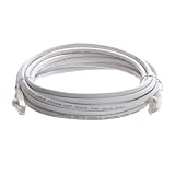 15ft WHITE Category 5e Cat5e Molded Snagless Ethernet Network Patch Cable Cord for Internet Router Switch Hub and Gaming - Gold Plated Male to Male RJ45 Connectors for Base-T Networks - Works best for your desktop laptop router modem switch hub DSL Xbox PS2 or PS3