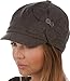 Sakkas Sasha Wool Newsboy Cabbie Hat with Button Flower