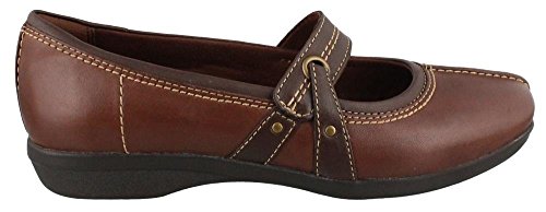Clarks Women's Haydn Maize Mary Jane Flat, Brown Leather, 8 M US