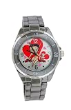 Betty Boop Analog Gray Plated Metal Band Watch #BB-W450A-BLK