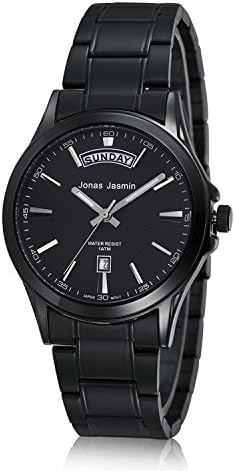 Affute Leisure Style Quartz Men's Watch Waterproof Black Gents Stainless Steel Bracelet Watches