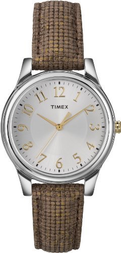 Timex Women's T2P0942M Metallic Brown Leather Strap Watch