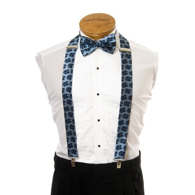 North Carolina Suspenders - University of North Carolina Blue Suspenders with NC Logo