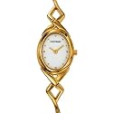 Fontenay - UG2237BB - Montre Femme Ovale - Quartz Analogique - Fond Blanc - Bracelet Rigide M&eacute;tal Dor&eacute;